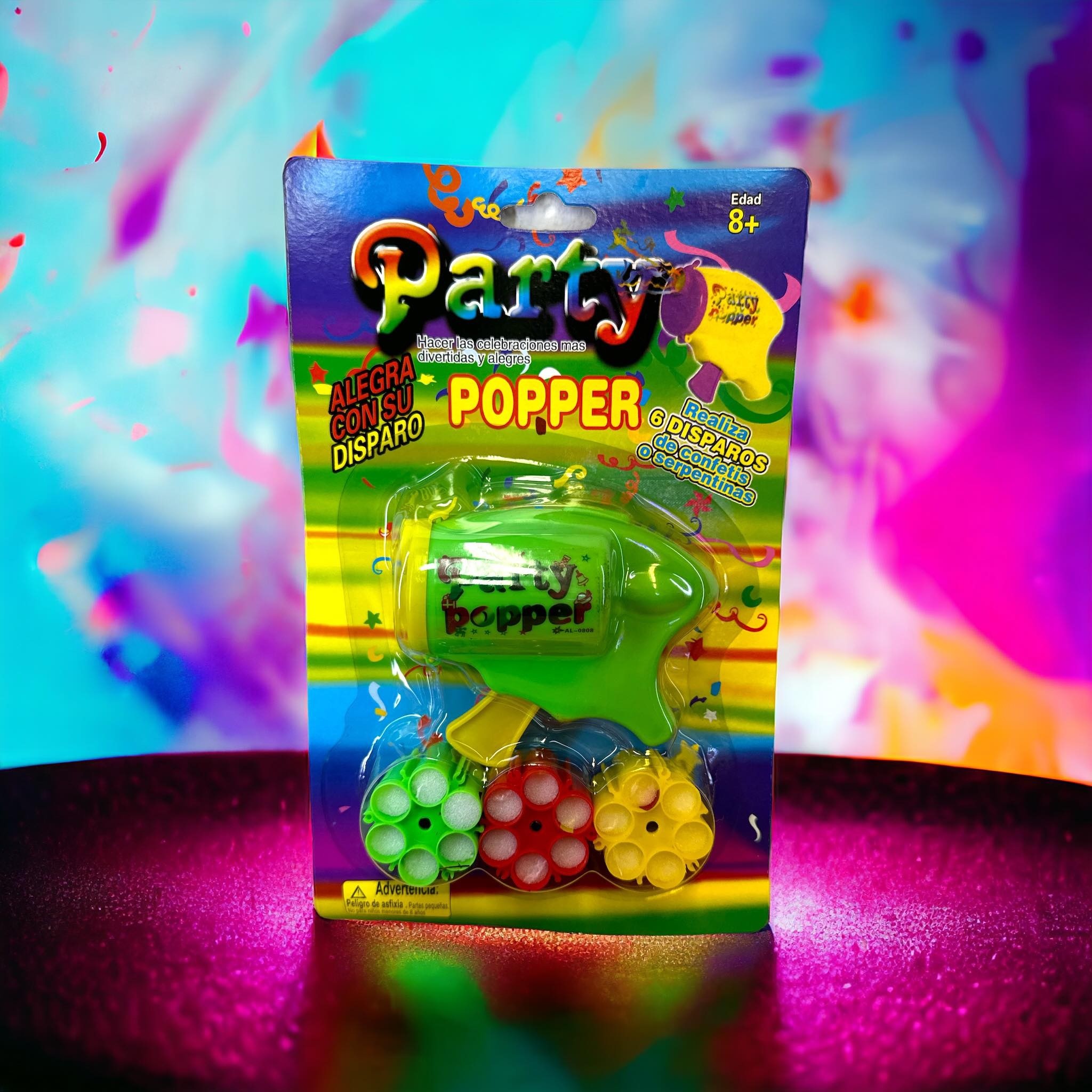 Party Popper 1 gun + 2 Recharge combo